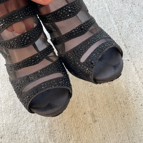 De Blossom Collection Glittery Heels Black High Bootie Shoes size 6.5 - Picture 9 of 12